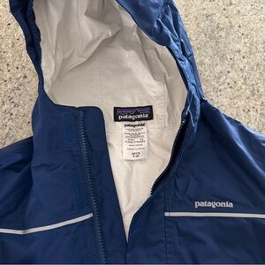Boys Patagonia Navy Hooded Rain Jacket